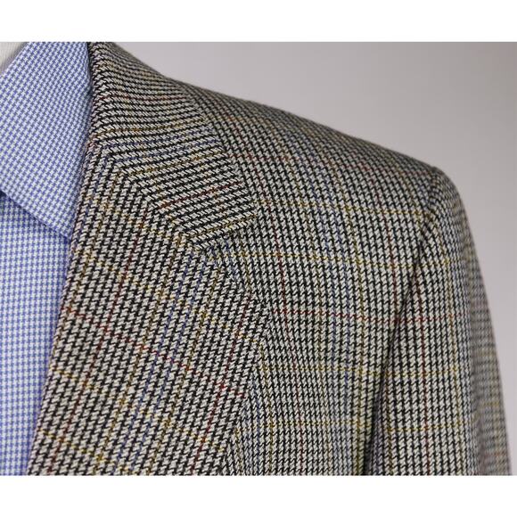 Giliberto Spector New York Bespoke Black White Woven Silk Sportcoat Blazer 42R - Picture 4 of 9
